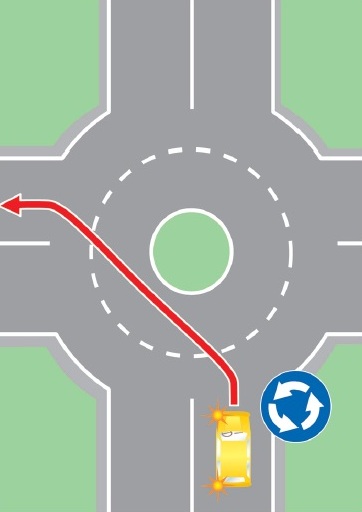 Выезд в нарушение требований, предписанных дорожным знаком 4.3 «Круговое движение», на полосу, предназначенную для встречного движения.